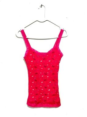 Kirra Y2k hot pink butterflies lacy cami tank babydoll size small streetware